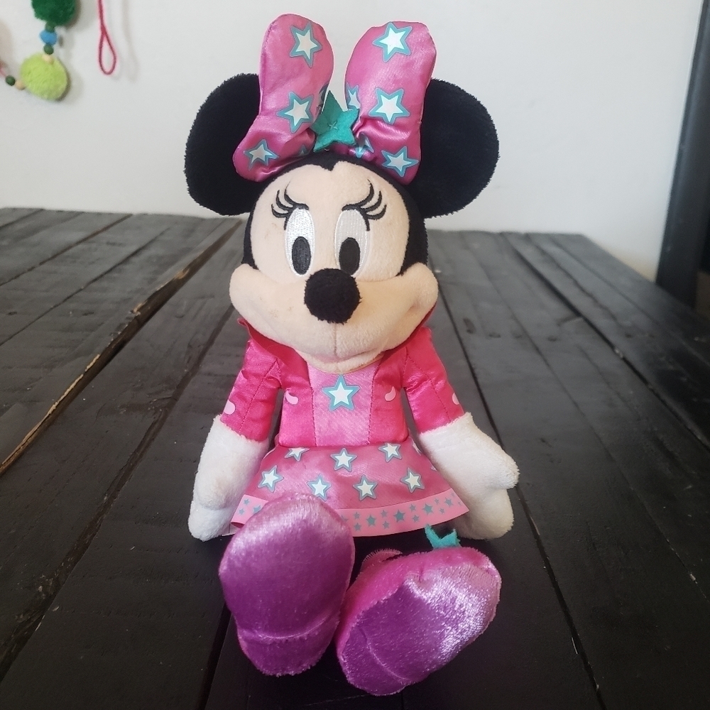 Disney Minnie Mouse Stuffed Plush Animal Toy Soft Pink Cartoon Character